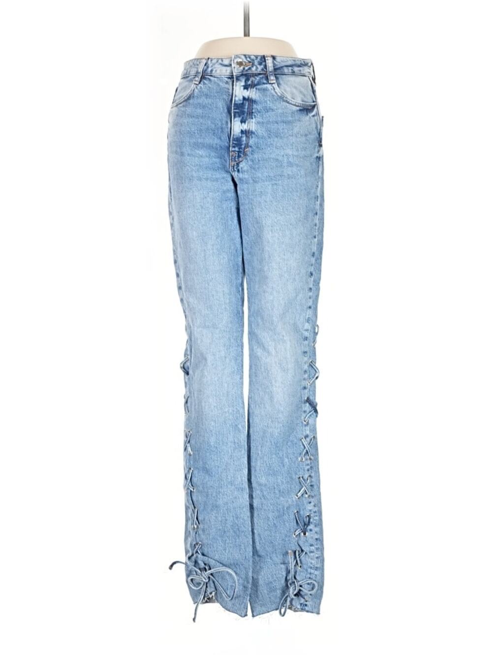 Zara Lace-Up Jeans, Retro 90s Style Leg Laces - size 2
